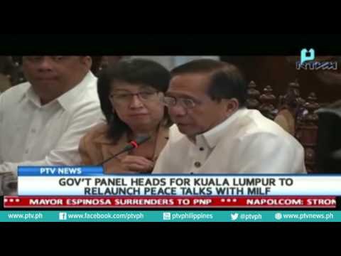 [PTVNews] Gov't panel heads for Kuala Lumpur to relaunch peace talks with MILF