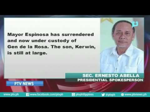 [PTVNews-1pm] Mayor Espinosa, sumuko na ngunit anak nito pinaghahanap parin [08|02|16]