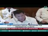 [PTVNews-9pm] CAAP suspends special procedure for presidential flights [07|29|16]