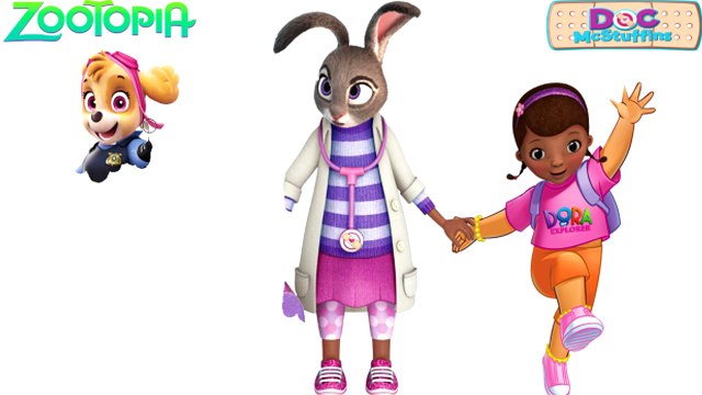 JUDY HOPPS Zootopia SKYE Paw Patrol DRESS UP DORA the Explorer DOC MCSTUFFINS Magic Coloring Videos
