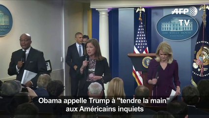 Obama appelle Trump à "tendre la main" aux Américains inquiets