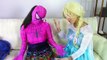 Pink Spidergirl loses her legs w Frozen Elsa Blue Spiderman Joker girl bad baby joker baby