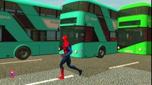 Spiderman Custom Color McQueen Cars and Buses Nursery Rhymes for Kids A SuperheroSchool