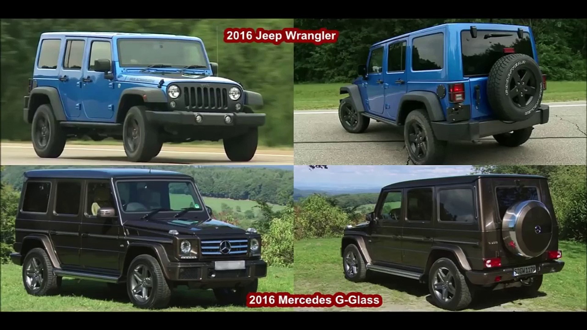 16 Mercedes G Glass Vs 16 Jeep Wrangler Design Hdglzk3xilk Video Dailymotion