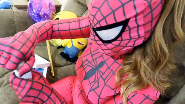 Pink Spidergirl vs Spiderman vs Batman vs Joker Balloon Challenge Superhero IRL Frozen Elsa Mermaid