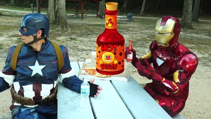 SUPERHERO Hot Sauce Pizza Prank Superheroes in Real Life Real Life Super Hero Kids Videos-JQHcK1mLN_o