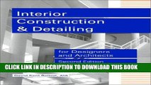 Ebook Interior Construction and Detailing for Designers and Architects Free Read
