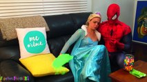 Spiderman Mermaid vs Pink Spidergirl & Joker Shark Attack! w/ Frozen Elsa & Anna, Bubble Gum IRL