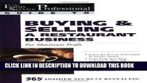 Best Seller The Food Service Professional Guide to Buying   Selling a Restaurant Business: For