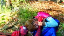 Spiderman, Anna & Frozen Elsa Vs Vampire Dracula & Banana Joker Prank! Funny Superheroes :)