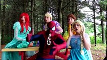 Rapunzel Loves Spiderman?! w/ Frozen Elsa Pink Spidergirl Joker Hulk Anna Kids Toys! Superhero Fun