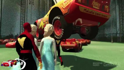 Download Video: SPIDERMAN & Snow Queen Elsa and Anna in golf golf & Cars Lightning McQueen EPIC PARTY