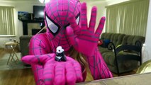 Spiderman Pink Spidergirl Deadpool Joker Minion Paw Patrol vs Giant Surprise Egg Yowie Kinder Toy