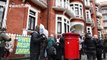 Peter Tatchell speaks outside Ecuadorian embassy in support of Julian Assange