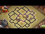 Clash of Clan - Town Hall 9 War Base with 2 Airsweeper anti 3 satr