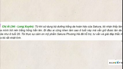 Review bộ trắng da toàn thân Sakura