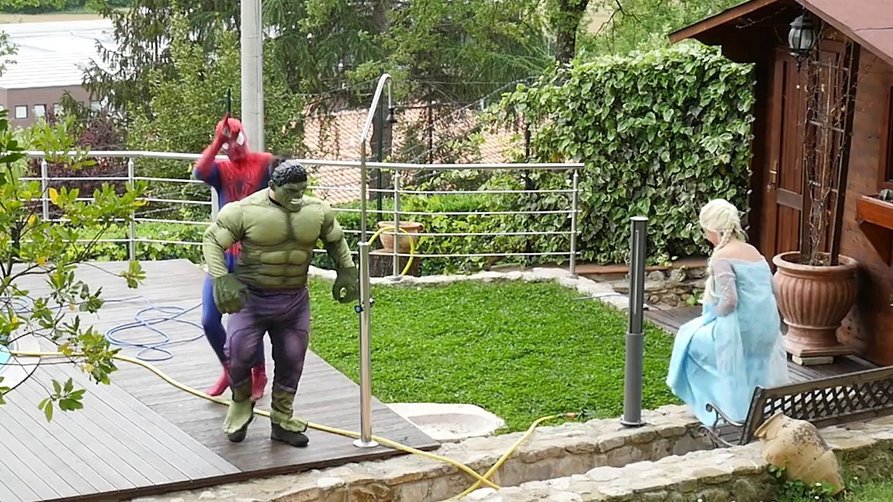 Spiderman Poo Surprise Eggs With Frozen Elsa Anna And Joker - Fun Superhero In Real Life