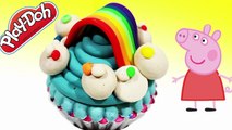 PLAY DOH Makes wonderful rainbow cup ice cream with play dough along Peppa Pig Español videos