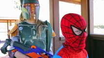 Little Heroes Spiderman, Boba Fett vs Aliens INVASION Fun Battle In Real Life comic | SuperHeroKids