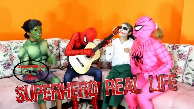 spiderman happy birthday Pink spidergirl vs joker spiderman prank videos superheroes in real life