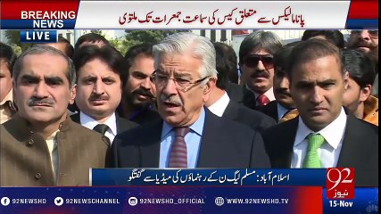 Panama case: PML-N leaders media talk - 92NewsHD