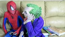 Spiderman vs Joker vs Venom Finger Family Daddy Finger Song w Frozen Elsa Funny Superheroes