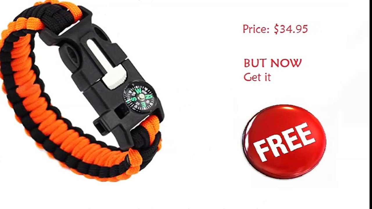 5 in 1 survival Bracelet Paracord with Fire Starter Scraper Compass Whistle