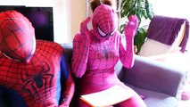 Spiderman Hypnotized & Pink Spidergirl vs Maleficent w/ Frozen vs Spider & Fireman In Real Life!