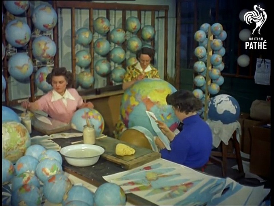 fabrication de globes terrestres (1955)