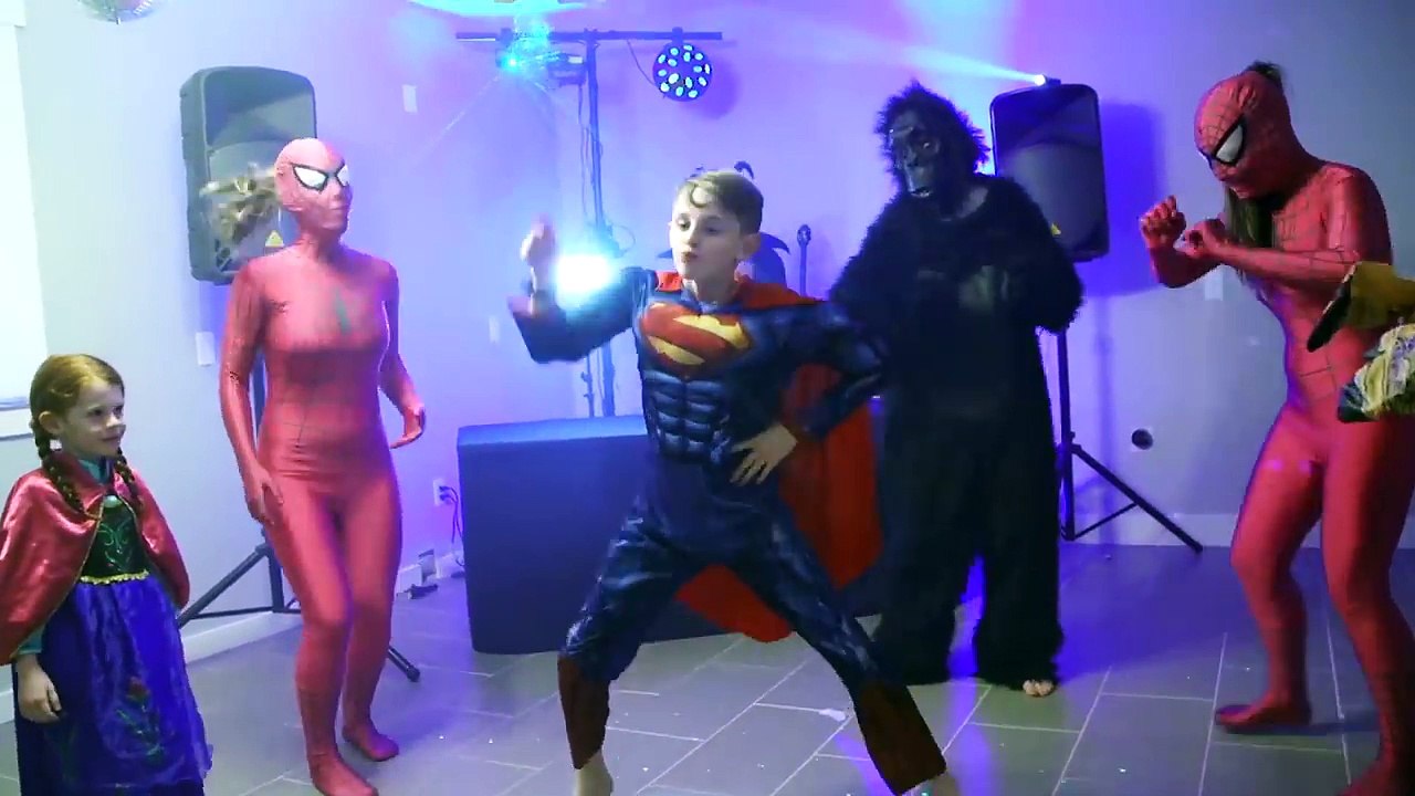 Superheroes Dancing at a party! Maleficent vs s...