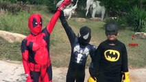 Batman Vs Deadpool Vs Black Spiderman Fight Videos For Children | Real Life Fights And Battles