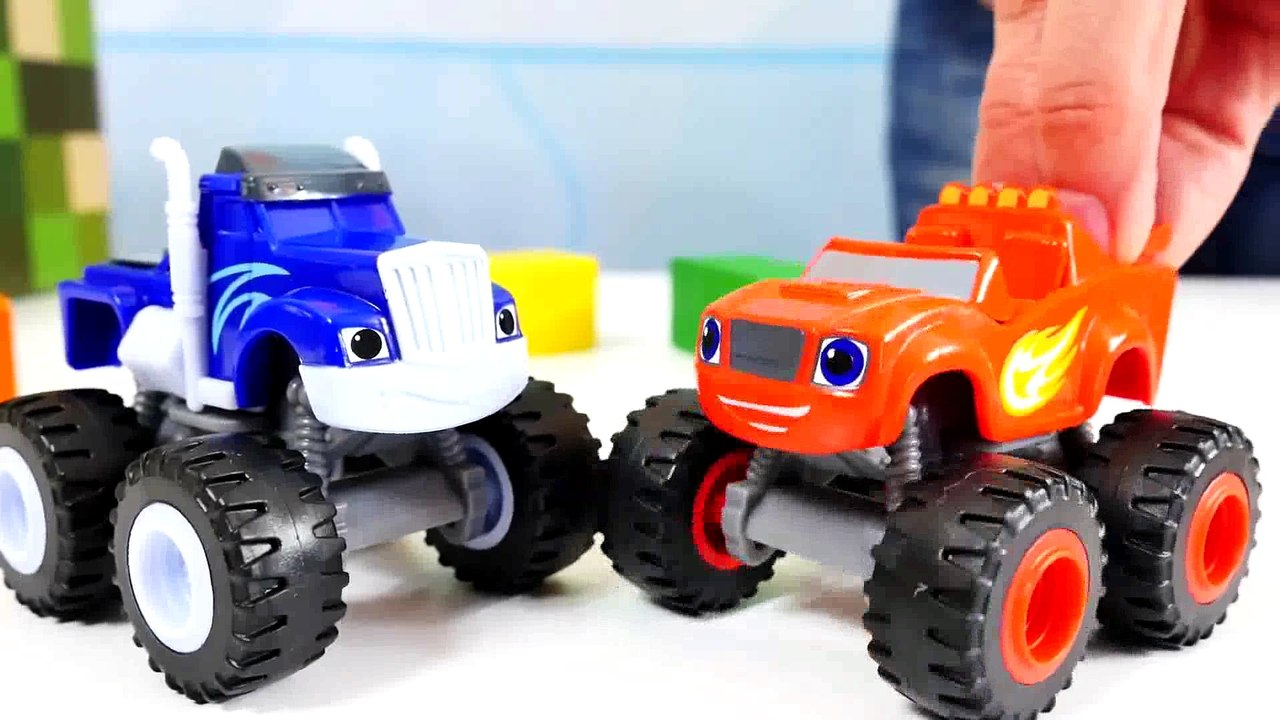 Oyuncak arabaların yarışı. Crusher ve Blaze'in çılgın kapışması. Oyuncak arabalar oyunu