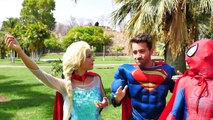 Spiderman & FrozenElsa - Joker - Superman - Hulk fly on Air Balloon [720HD]