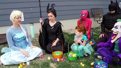 Scary Frozen Elsa VS The Joker VS GREEN SPIDERMAN DENTIST w Frozen Anna & Ariel the little Monster