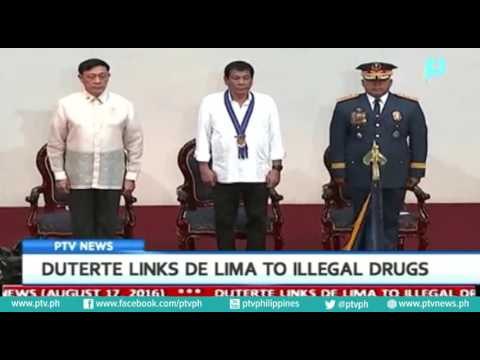 President Rody Duterte links Sen. De Lima to illegal drugs
