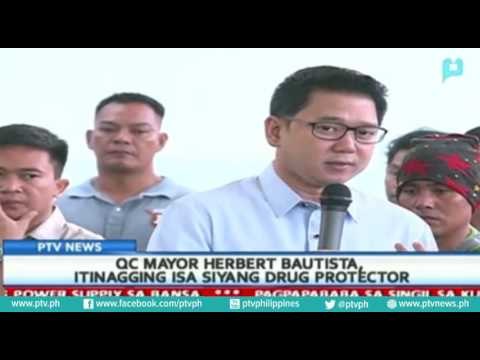 QC Mayor Herbert Bautista, itinangging isa siyang drug protector