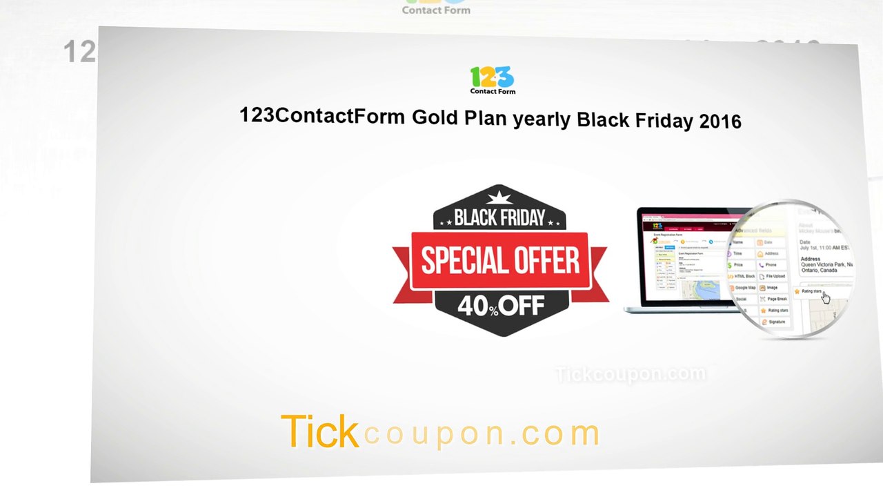 40% Off 123ContactForm Gold Plan yearly Black Friday 2016