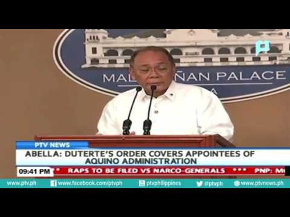 Abella: Duterte's order covers appointees of Aquino administration