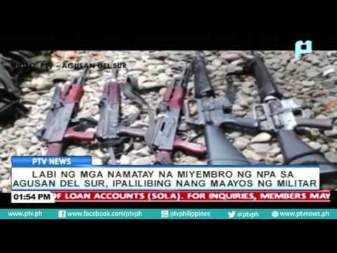 Labi ng mga namatay na miyembro ng NPA sa Agusan Del Sur, ipalilibing nang maayos ng militar