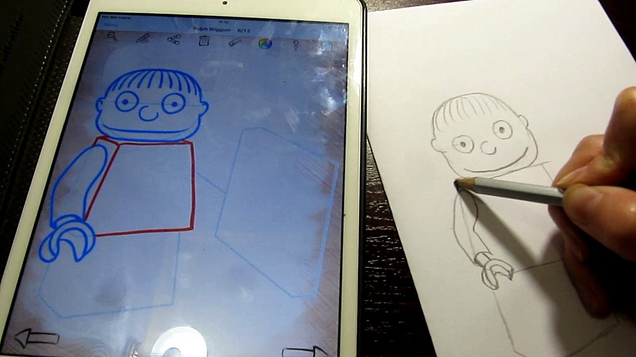 How to draw Lego Simpsons Ralph Wiggum Как нарисовать Лего Симпсон Ральф