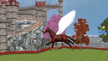 Finger Family Rhymes for Children Pegasus Flying Horse Cartoons | Finger Family Nursery Rhymes