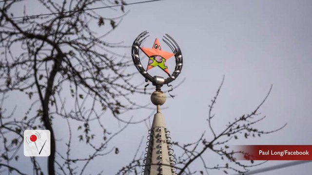 Spectacular SpongeBob stunt in former Soviet Union