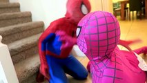 Venom Shark prank! Spiderman vs Joker vs Pink Spidergirl w Frozen Elsa Superhero IRL
