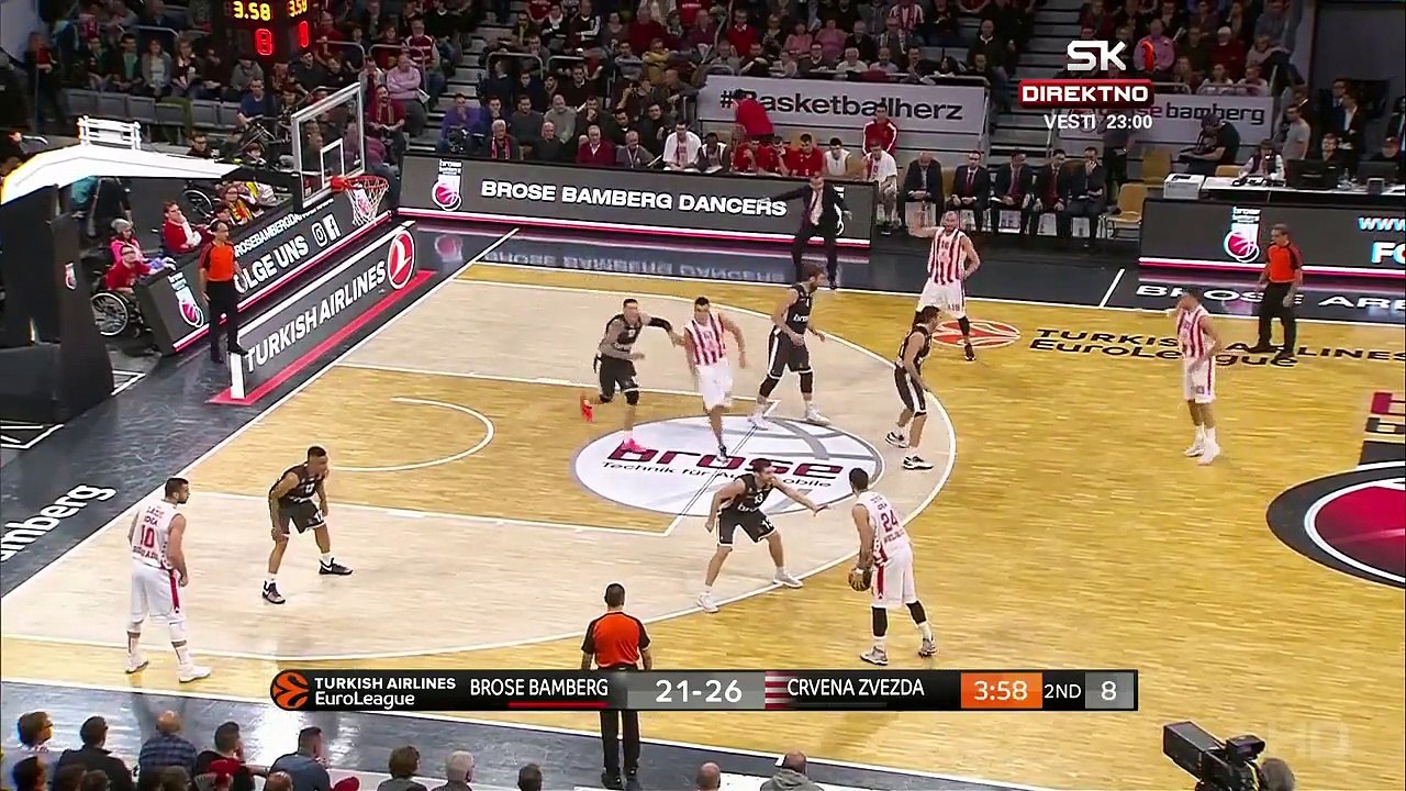 Simonovic pogadja trojku iz nemoguce situacije | Bamberg - Crvena zvezda