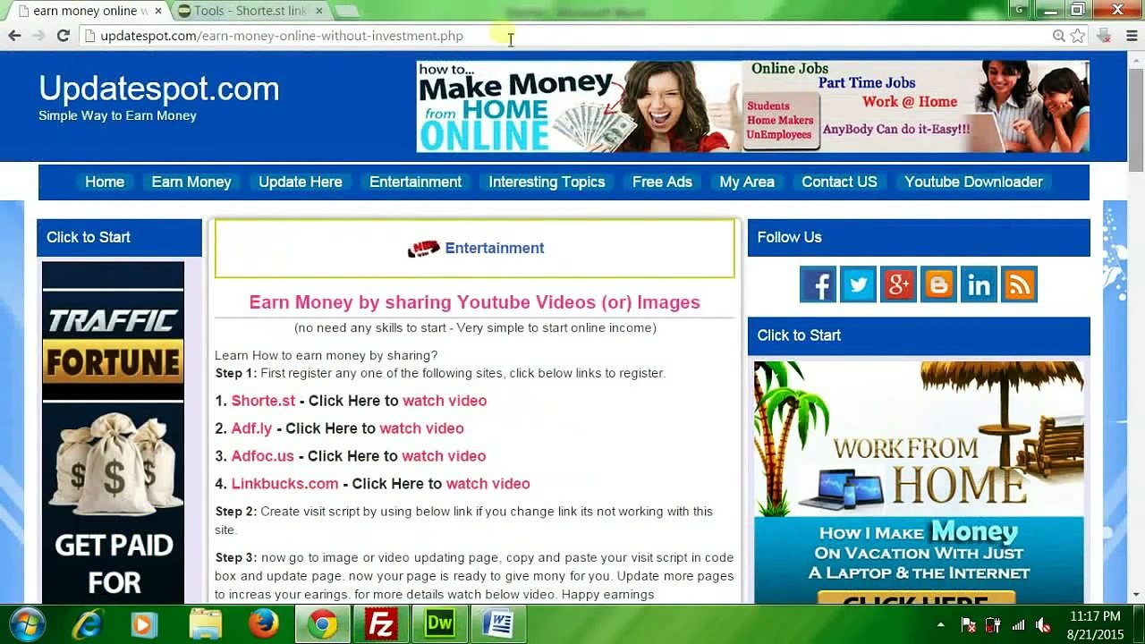 Earn Money Online 10 A Day Very Simple Short Way To Earn Money Without Investent - 