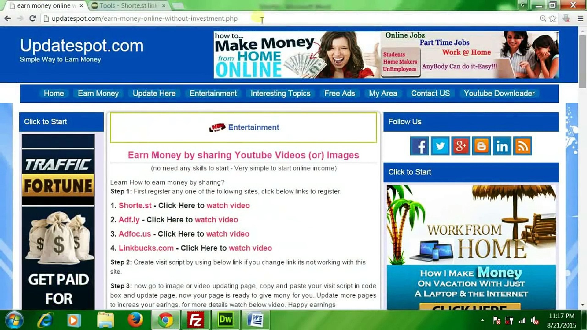 Earn Money From Online By Watching Video Ads Youtube P Diddy Money Making Mitch