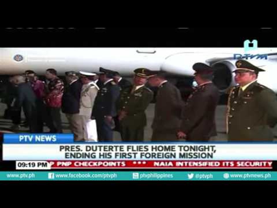 Pres. Duterte flies home tonight, ending his fi...