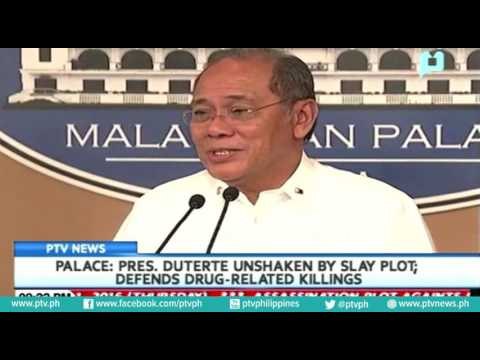 Palace: Pres. Duterte unshaken by slay plot; defends drug-related killings