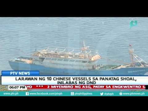 Larawan ng 10 Chinese vessels sa Panatag shoal, inilabas ng DND