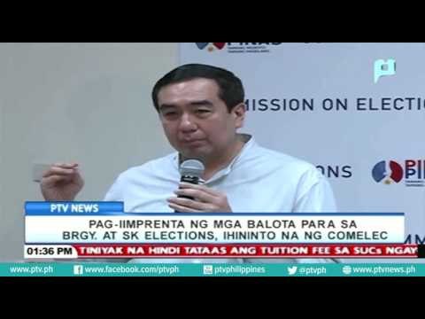 Pag-iimprenta ng mga balota para sa barangay at SK elections, inihinto na ng COMELEC